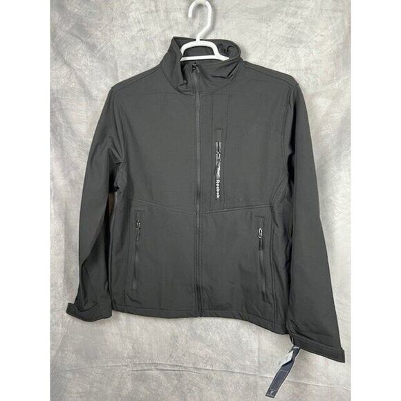 Reebok Mens Fleece Lined Outerwear Softshell 3 Outer Zip Pockets Jacket Coat M - Picture 1 of 4